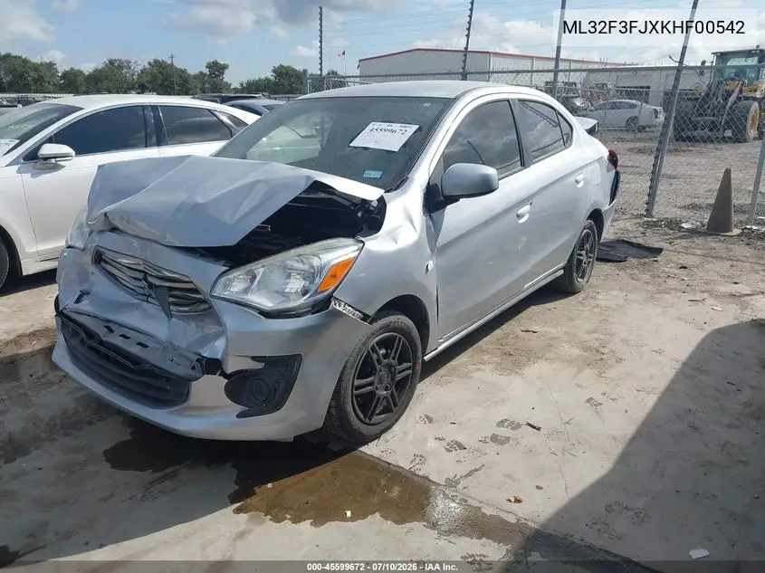 2019 Mitsubishi Mirage G4 Es/Rf VIN: ML32F3FJXKHF00542 Lot: 45599672