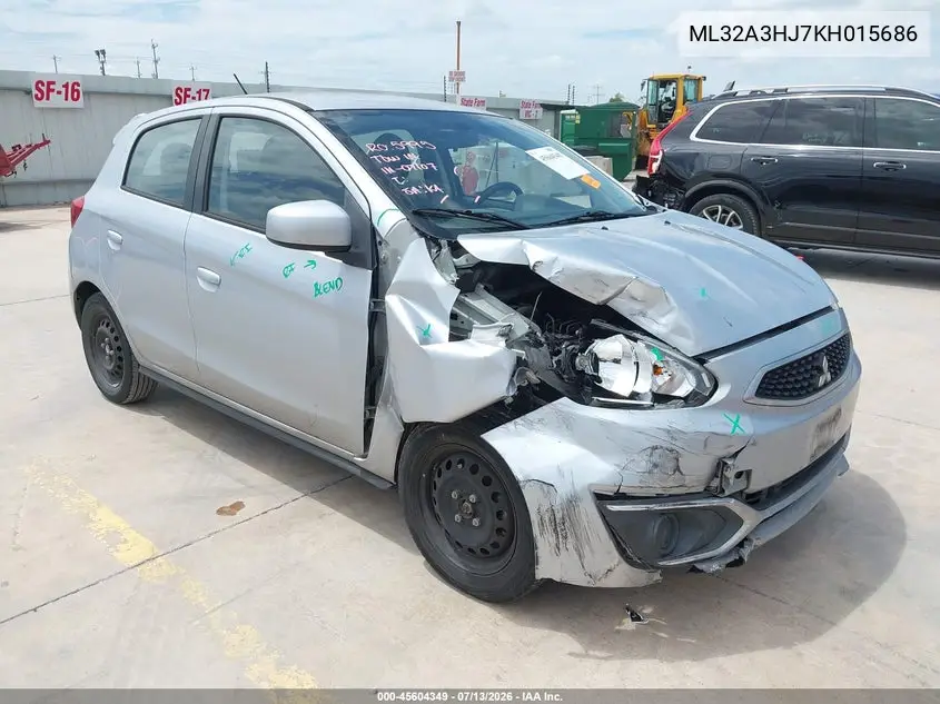 2019 Mitsubishi Mirage Es VIN: ML32A3HJ7KH015686 Lot: 45604349