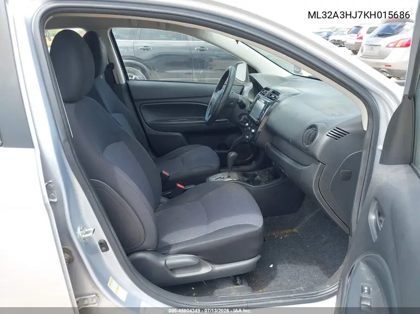 2019 Mitsubishi Mirage Es VIN: ML32A3HJ7KH015686 Lot: 45604349
