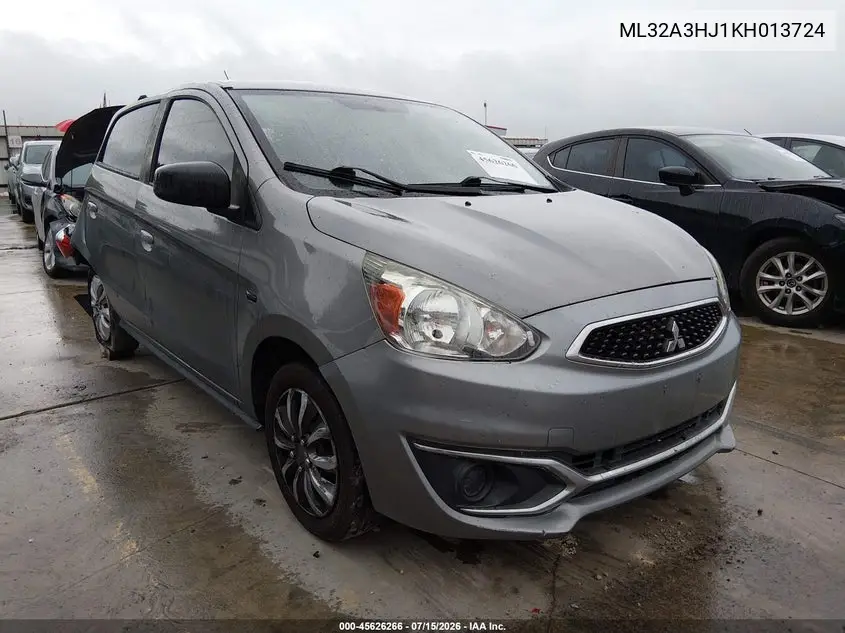 2019 Mitsubishi Mirage Es VIN: ML32A3HJ1KH013724 Lot: 45626266