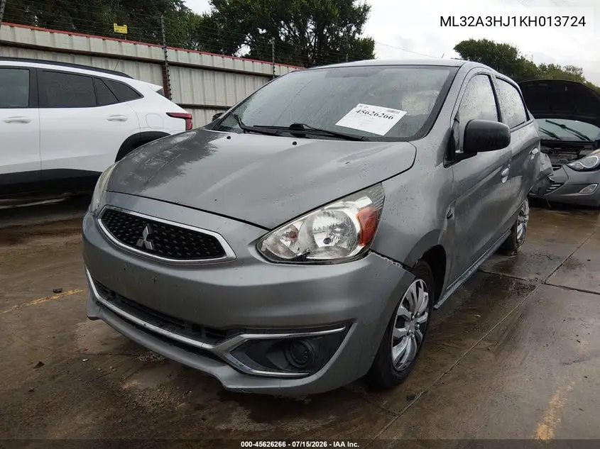 2019 Mitsubishi Mirage Es VIN: ML32A3HJ1KH013724 Lot: 45626266