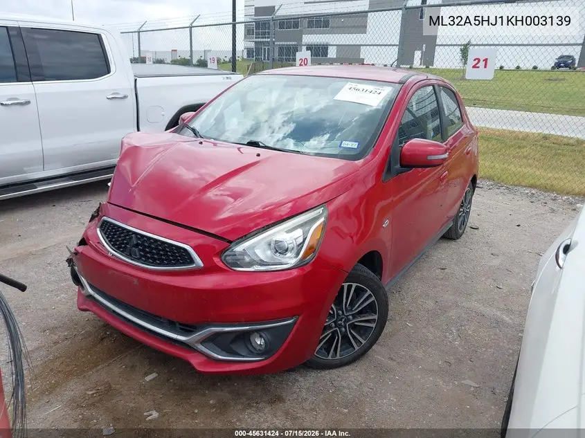 2019 Mitsubishi Mirage Gt VIN: ML32A5HJ1KH003139 Lot: 45631424