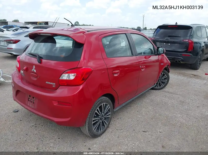 2019 Mitsubishi Mirage Gt VIN: ML32A5HJ1KH003139 Lot: 45631424