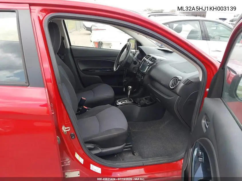 2019 Mitsubishi Mirage Gt VIN: ML32A5HJ1KH003139 Lot: 45631424
