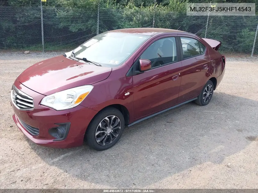 2019 Mitsubishi Mirage G4 Es VIN: ML32F3FJ5KHF14543 Lot: 45632572