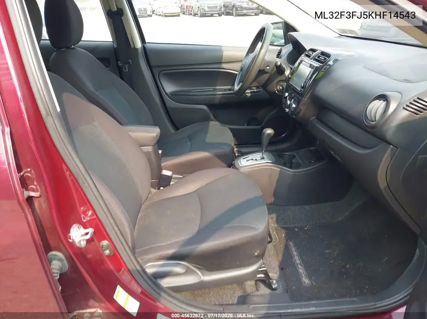 2019 Mitsubishi Mirage G4 Es VIN: ML32F3FJ5KHF14543 Lot: 45632572