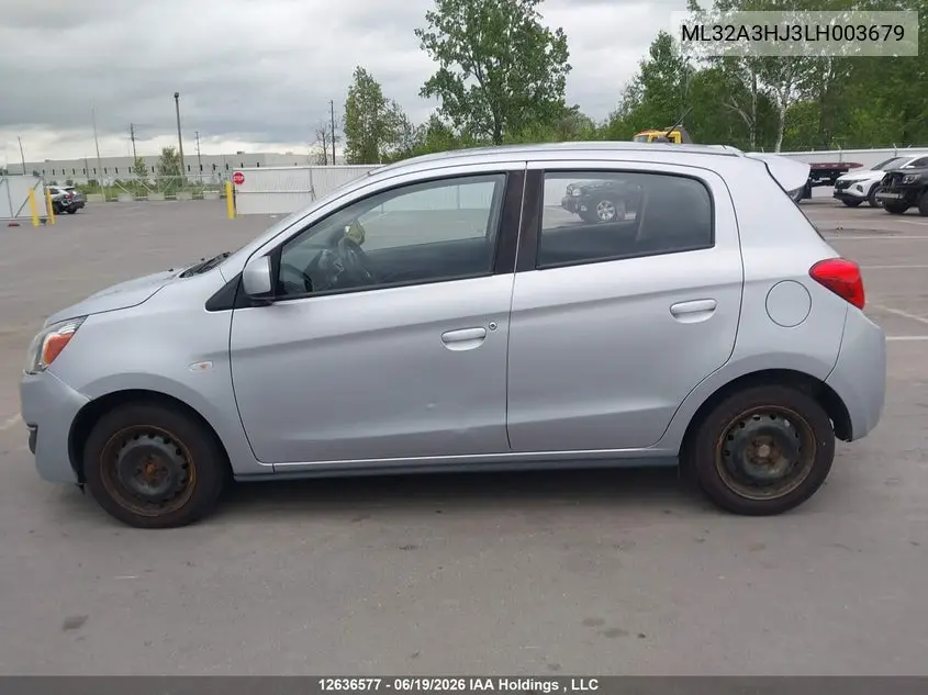 2020 Mitsubishi Mirage Es/Se VIN: ML32A3HJ3LH003679 Lot: 12636577