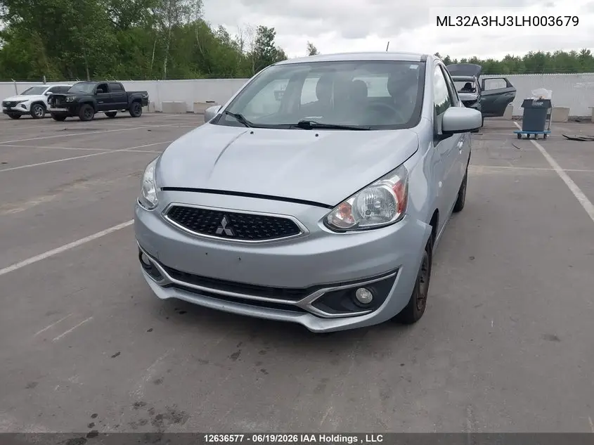 2020 Mitsubishi Mirage Es/Se VIN: ML32A3HJ3LH003679 Lot: 12636577