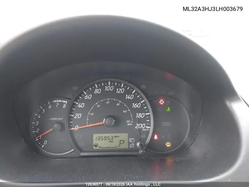 2020 Mitsubishi Mirage Es/Se VIN: ML32A3HJ3LH003679 Lot: 12636577