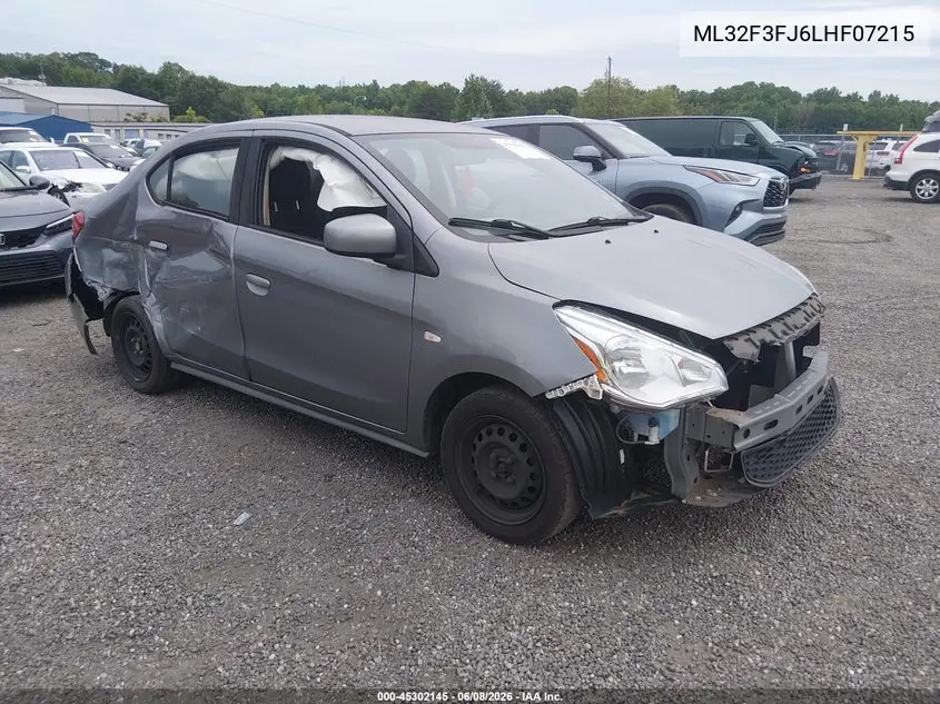 2020 Mitsubishi Mirage G4 Es VIN: ML32F3FJ6LHF07215 Lot: 45302145
