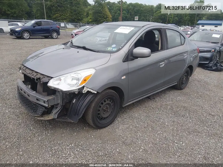 2020 Mitsubishi Mirage G4 Es VIN: ML32F3FJ6LHF07215 Lot: 45302145