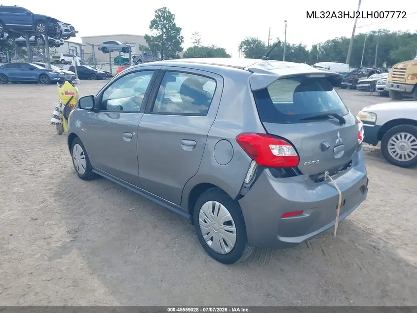 2020 Mitsubishi Mirage Es VIN: ML32A3HJ2LH007772 Lot: 45559028
