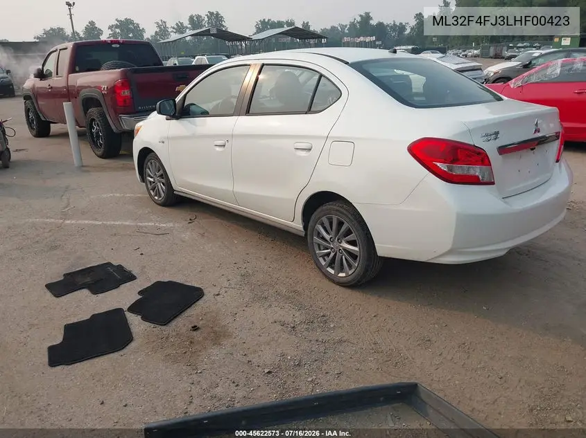 2020 Mitsubishi Mirage G4 Se VIN: ML32F4FJ3LHF00423 Lot: 45622573