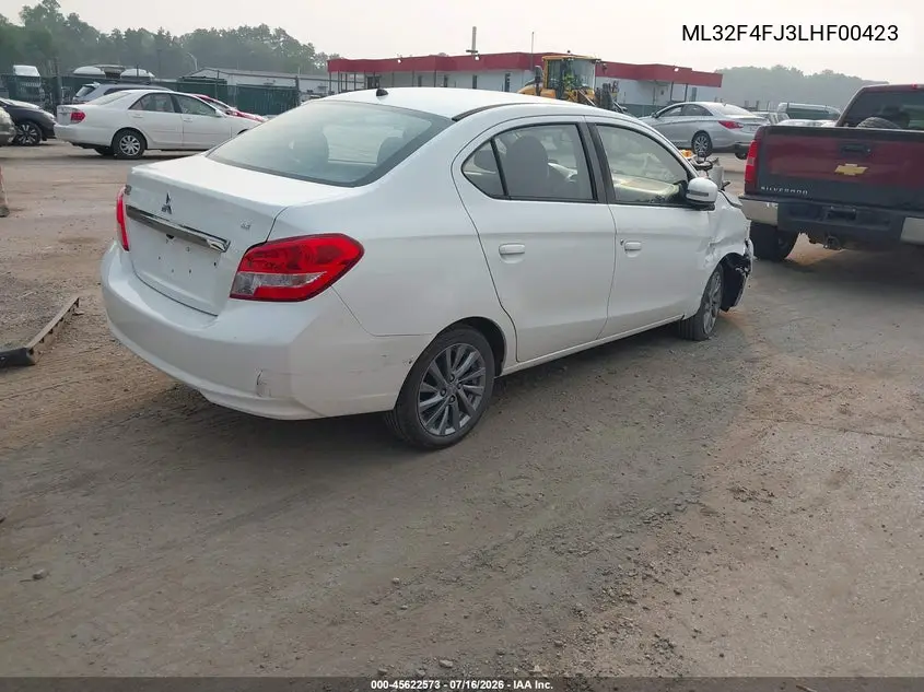 2020 Mitsubishi Mirage G4 Se VIN: ML32F4FJ3LHF00423 Lot: 45622573