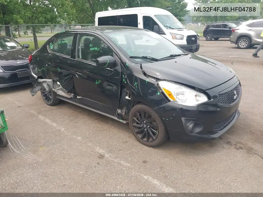 2020 Mitsubishi Mirage G4 Le VIN: ML32F4FJ8LHF04788 Lot: 45641438