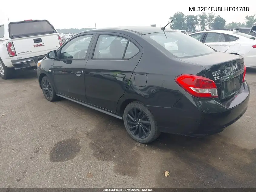 2020 Mitsubishi Mirage G4 Le VIN: ML32F4FJ8LHF04788 Lot: 45641438