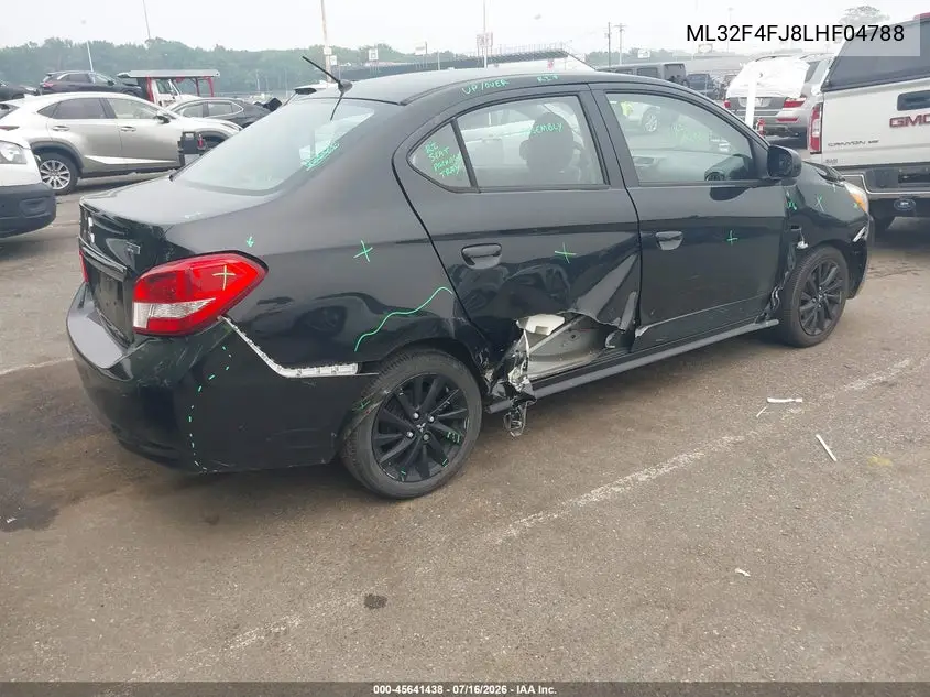 2020 Mitsubishi Mirage G4 Le VIN: ML32F4FJ8LHF04788 Lot: 45641438