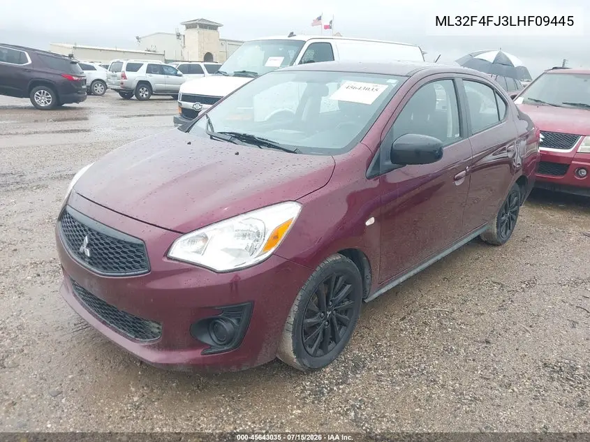 2020 Mitsubishi Mirage G4 Le VIN: ML32F4FJ3LHF09445 Lot: 45643035