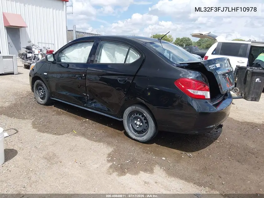 2020 Mitsubishi Mirage G4 Es VIN: ML32F3FJ7LHF10978 Lot: 45648611