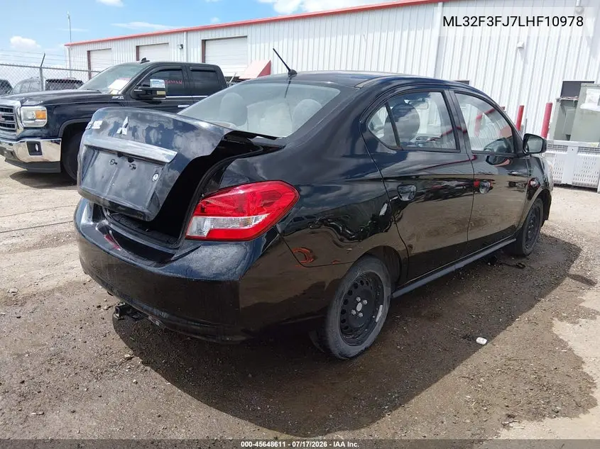 2020 Mitsubishi Mirage G4 Es VIN: ML32F3FJ7LHF10978 Lot: 45648611