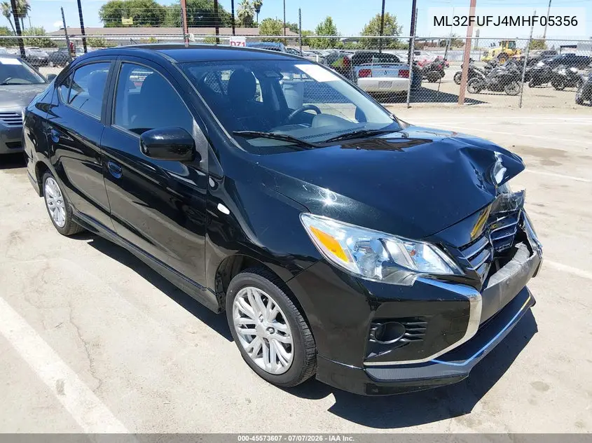 2021 Mitsubishi Mirage G4 Carbonite Edition/Es/Le VIN: ML32FUFJ4MHF05356 Lot: 45573607