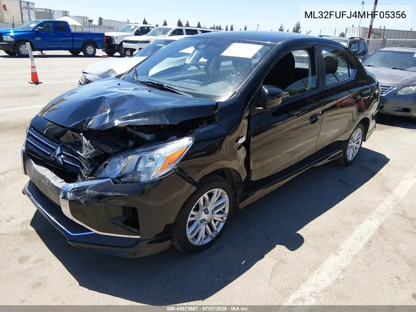 2021 Mitsubishi Mirage G4 Carbonite Edition/Es/Le VIN: ML32FUFJ4MHF05356 Lot: 45573607