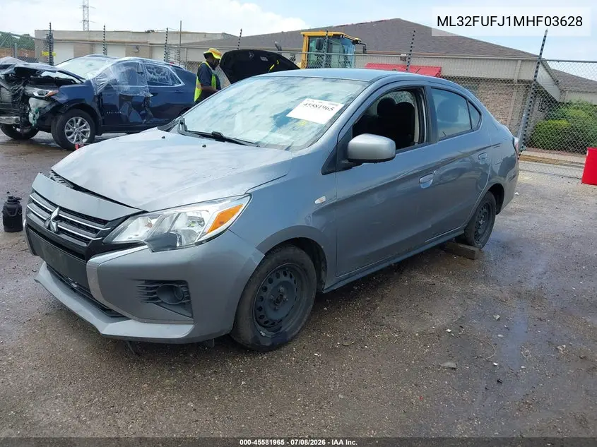 2021 Mitsubishi Mirage G4 Carbonite Edition/Es/Le VIN: ML32FUFJ1MHF03628 Lot: 45581965