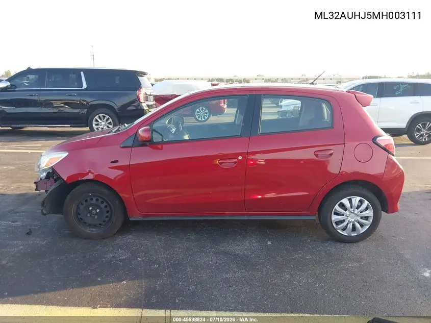2021 Mitsubishi Mirage Carbonite Edition/Es/Le VIN: ML32AUHJ5MH003111 Lot: 45598824
