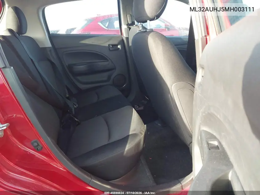 2021 Mitsubishi Mirage Carbonite Edition/Es/Le VIN: ML32AUHJ5MH003111 Lot: 45598824