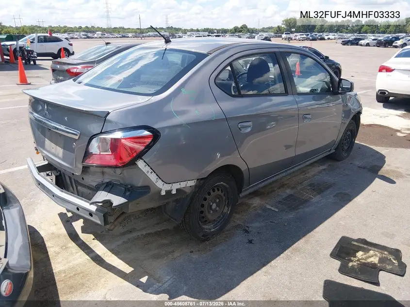 2021 Mitsubishi Mirage G4 Carbonite Edition/Es/Le VIN: ML32FUFJ4MHF03333 Lot: 45608761