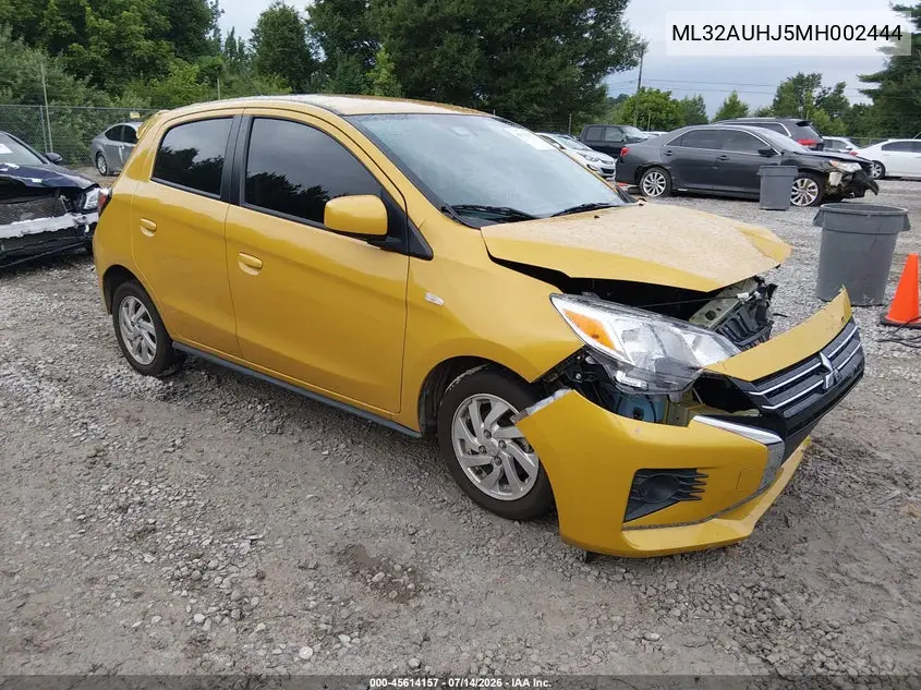 2021 Mitsubishi Mirage Carbonite Edition/Es/Le VIN: ML32AUHJ5MH002444 Lot: 45614157