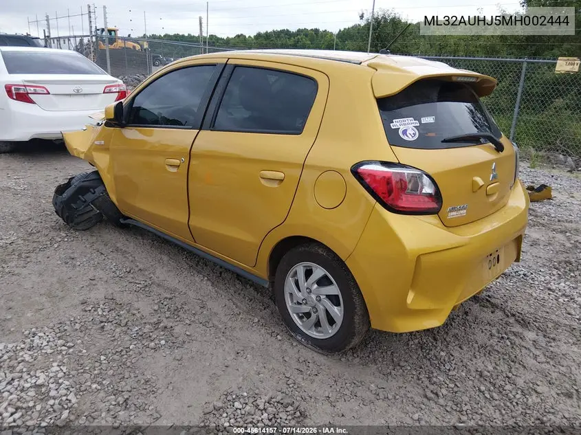 2021 Mitsubishi Mirage Carbonite Edition/Es/Le VIN: ML32AUHJ5MH002444 Lot: 45614157