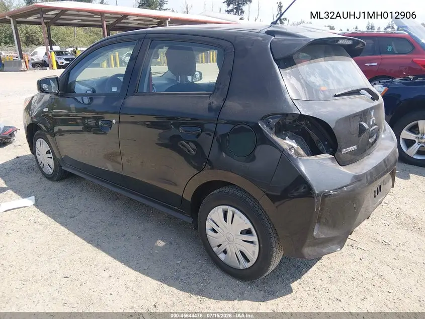 2021 Mitsubishi Mirage Carbonite Edition/Es/Le VIN: ML32AUHJ1MH012906 Lot: 45644476