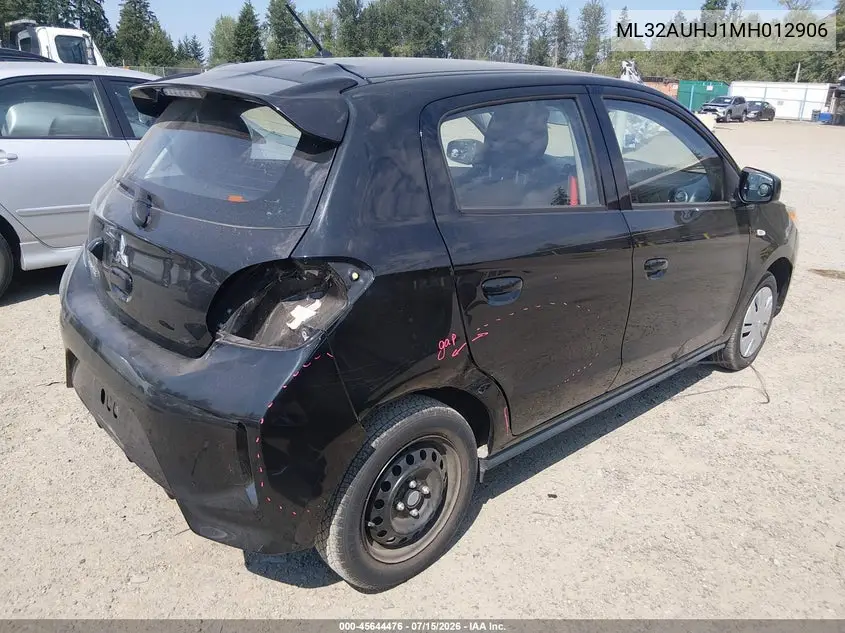 2021 Mitsubishi Mirage Carbonite Edition/Es/Le VIN: ML32AUHJ1MH012906 Lot: 45644476