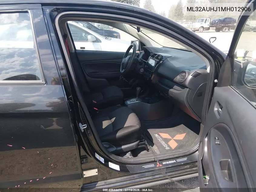2021 Mitsubishi Mirage Carbonite Edition/Es/Le VIN: ML32AUHJ1MH012906 Lot: 45644476