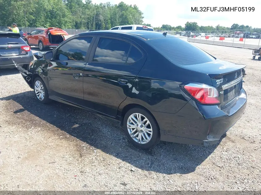 2021 Mitsubishi Mirage G4 Carbonite Edition/Es/Le VIN: ML32FUFJ3MHF05199 Lot: 45644852