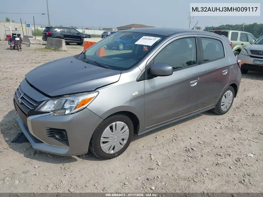 2021 Mitsubishi Mirage Carbonite Edition/Es/Le VIN: ML32AUHJ3MH009117 Lot: 45654472