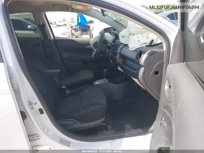 2021 Mitsubishi Mirage G4 Es VIN: ML32FUFJ6MHF06394 Lot: 45658422
