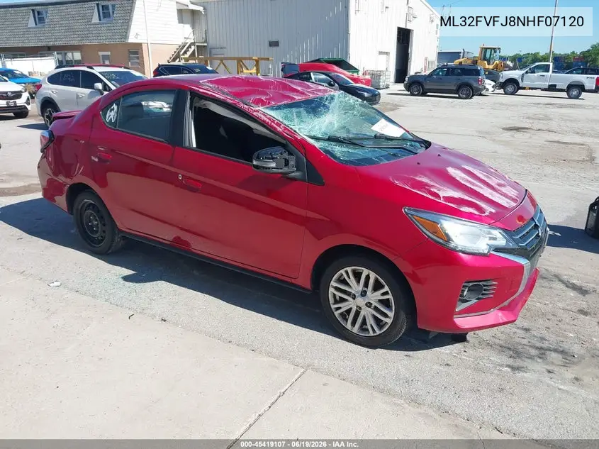 2022 Mitsubishi Mirage G4 Se VIN: ML32FVFJ8NHF07120 Lot: 45419107