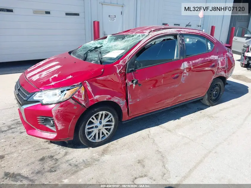 2022 Mitsubishi Mirage G4 Se VIN: ML32FVFJ8NHF07120 Lot: 45419107