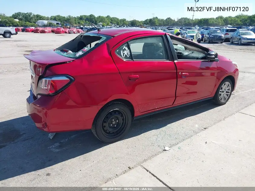 2022 Mitsubishi Mirage G4 Se VIN: ML32FVFJ8NHF07120 Lot: 45419107