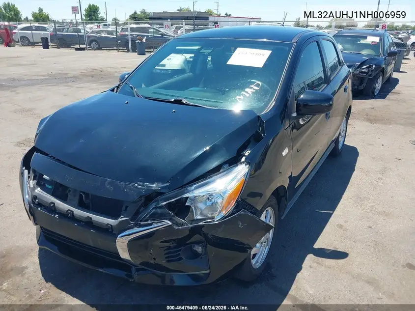 2022 Mitsubishi Mirage Es/Le VIN: ML32AUHJ1NH006959 Lot: 45479409
