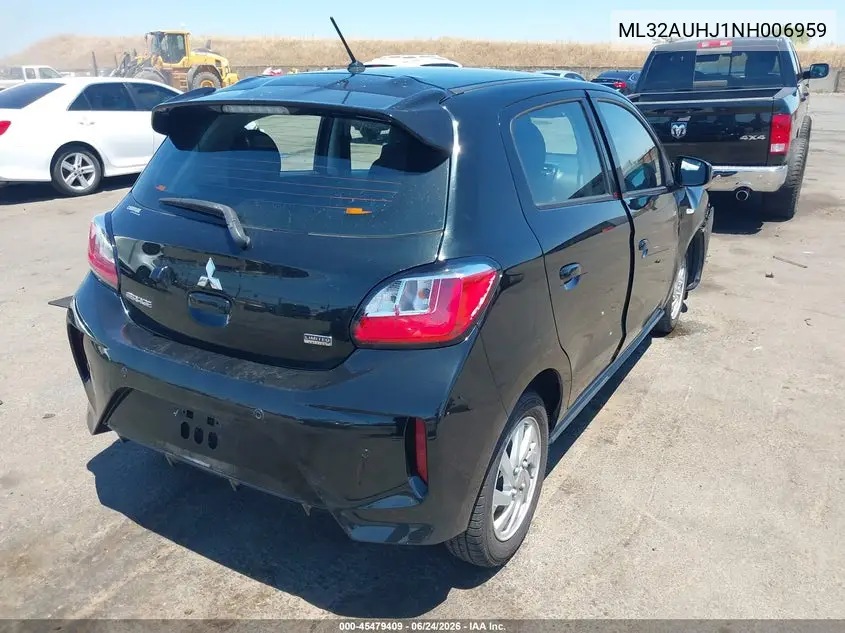 2022 Mitsubishi Mirage Es/Le VIN: ML32AUHJ1NH006959 Lot: 45479409
