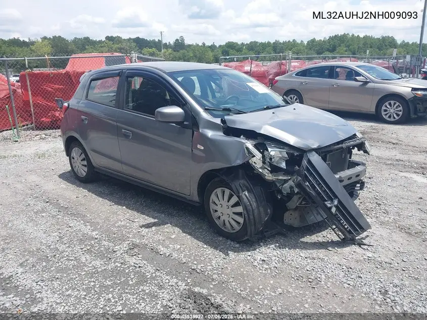 2022 Mitsubishi Mirage Es VIN: ML32AUHJ2NH009093 Lot: 45539927