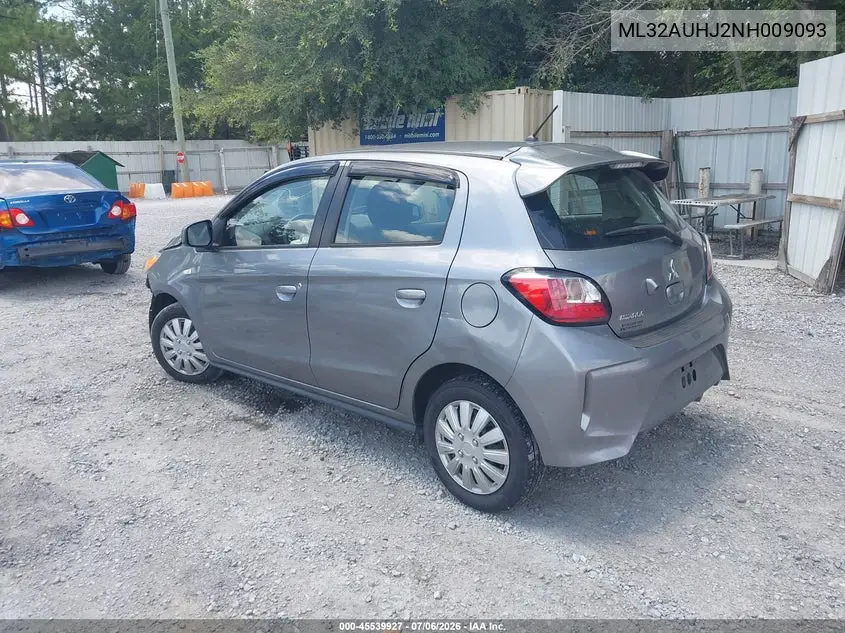 2022 Mitsubishi Mirage Es VIN: ML32AUHJ2NH009093 Lot: 45539927