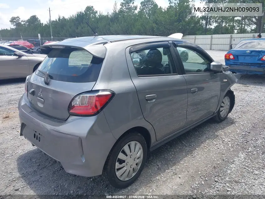 2022 Mitsubishi Mirage Es VIN: ML32AUHJ2NH009093 Lot: 45539927