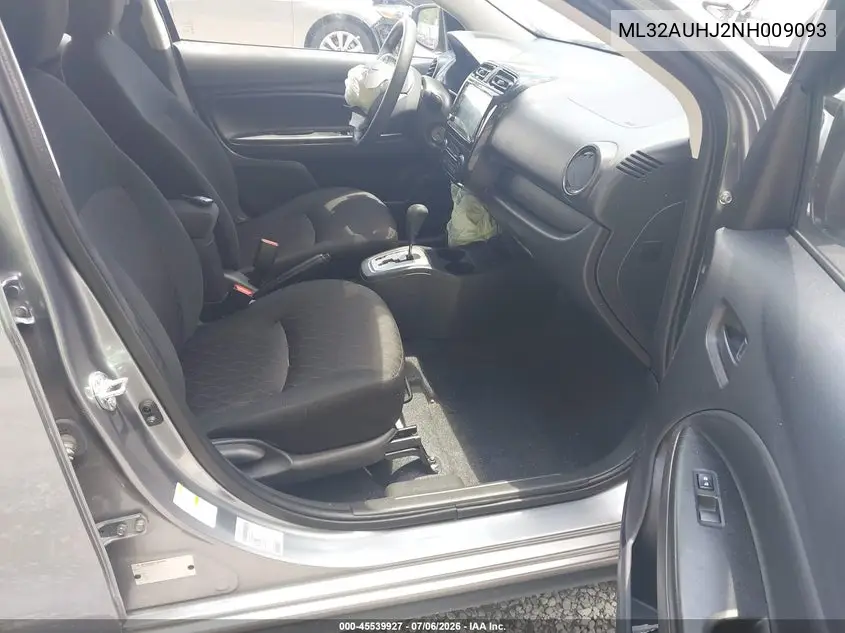 2022 Mitsubishi Mirage Es VIN: ML32AUHJ2NH009093 Lot: 45539927