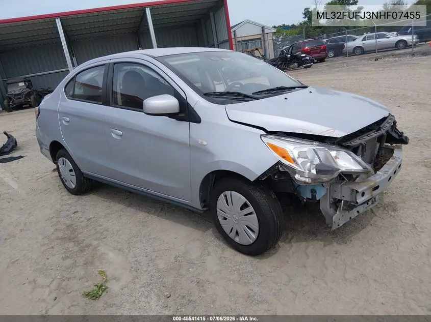 2022 Mitsubishi Mirage G4 Es VIN: ML32FUFJ3NHF07455 Lot: 45541415