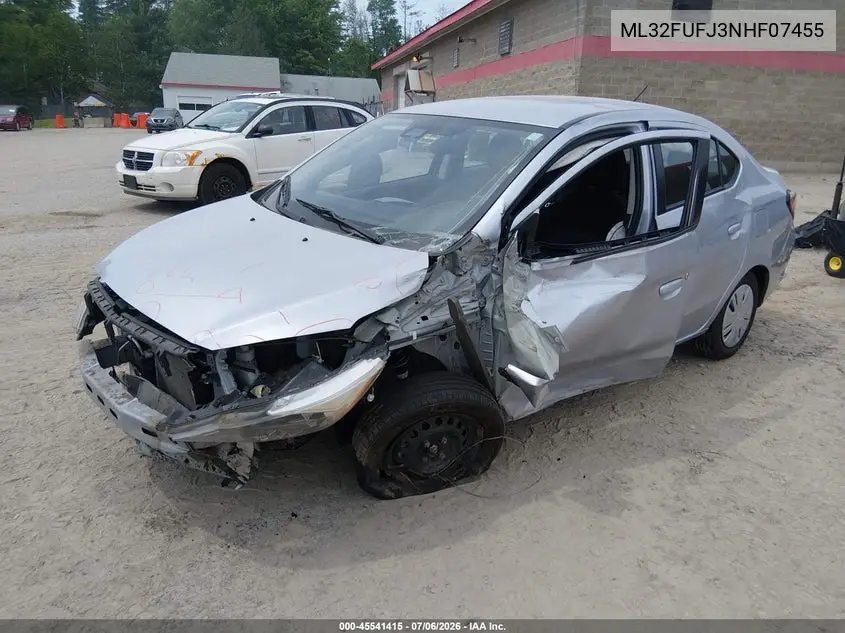 2022 Mitsubishi Mirage G4 Es VIN: ML32FUFJ3NHF07455 Lot: 45541415