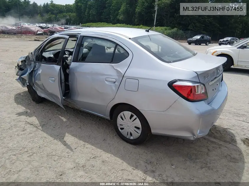 2022 Mitsubishi Mirage G4 Es VIN: ML32FUFJ3NHF07455 Lot: 45541415